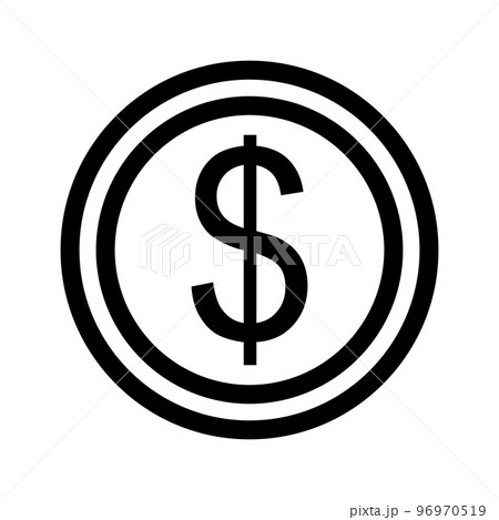 シンプルなドルコインのアイコン。外貨。ベクター。 96970519