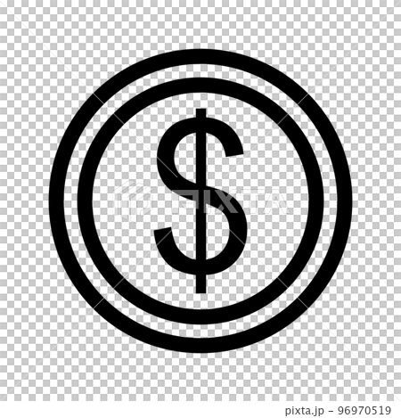 簡單的美元硬幣圖標。外幣。向量。 簡單的美元硬幣圖標。外幣。向量。 96970519