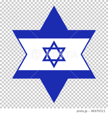 明星以色列國旗圖標。猶太教。向量。 96970521