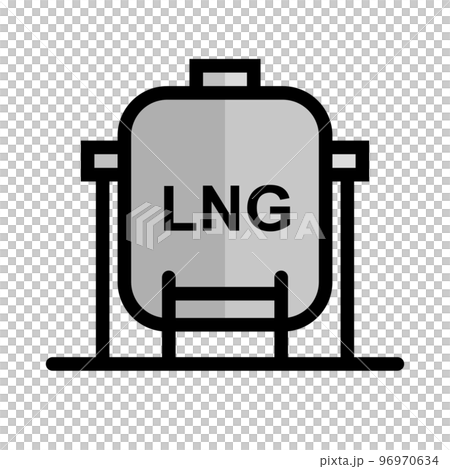 LNGタンクのアイコン。燃料貯蔵。エネルギータンク。ベクター。 96970634