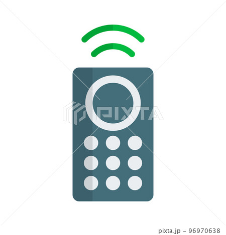 モダンなリモコンのアイコン。遠隔操作機器と電波。ベクター。 モダンなリモコンのアイコン。遠隔操作機器と電波。ベクター。 96970638