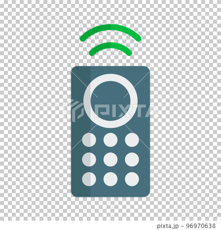 モダンなリモコンのアイコン。遠隔操作機器と電波。ベクター。 モダンなリモコンのアイコン。遠隔操作機器と電波。ベクター。 96970638