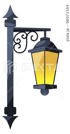 Street lamp icon. Cartoon city hanging lamp 96971564