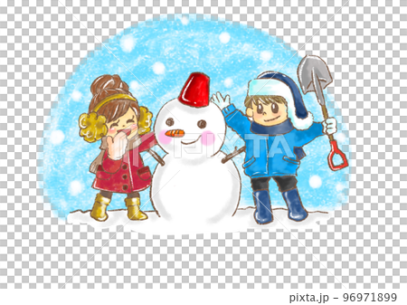 孩子們堆雪人 96971899