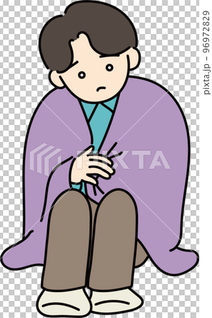 一個裹著被子的冷冷的人 96972829