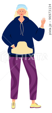 Female student in casual clothes. Hipster woman character Female student in casual clothes. Hipster woman character 96973134