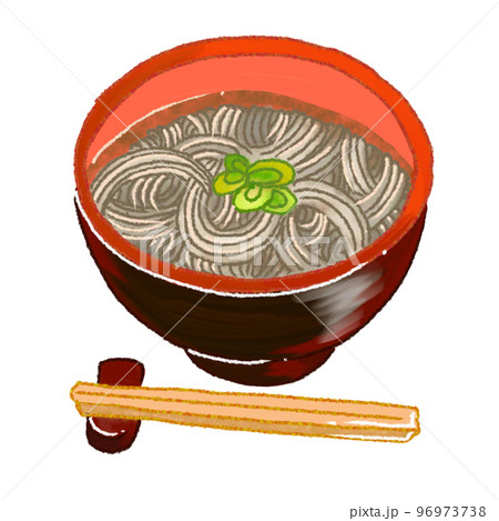 温かいお蕎麦 96973738