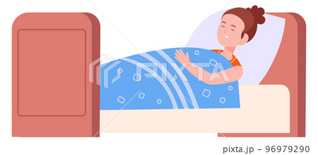 Girl sleeping in bed. Child night rest. Kid dream Girl sleeping in bed. Child night rest. Kid dream 96979290