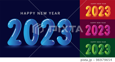 2023 Happy new year cute watercolor text word invitation card design for social media header 2023 Happy new year cute watercolor text word invitation card design for social media header 96979654