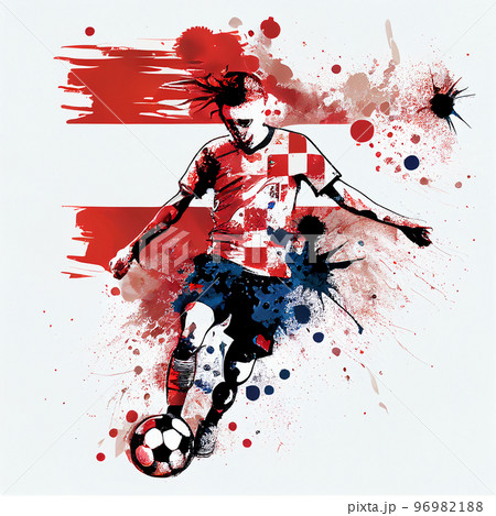 Croatian soccer poster. Abstract Croatia football background. Croatian national football player. Croatia soccer team Croatian soccer poster. Abstract Croatia football background. Croatian national football player. Croatia soccer team 96982188
