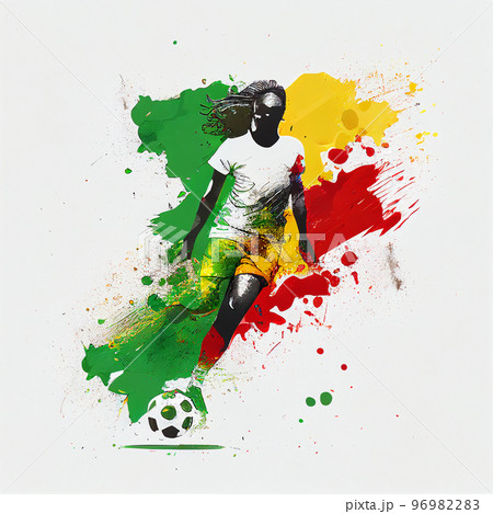 Senegal soccer poster. Abstract Senegalese football background. Senegal national football player. Senegalese woman soccer team 96982283