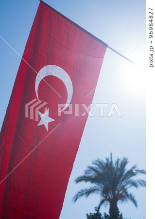 Red Turkey Flag. Decoration during republic day 96984827
