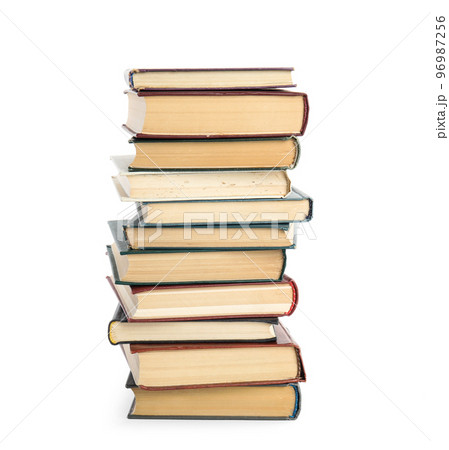 Collection of different books isolated on white 96987256