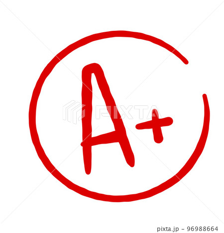 A Plus Red Grade Mark. School excellent test and exam. A Plus Red Grade Mark. School excellent test and exam. 96988664