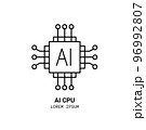 Artificial intelligence and machine learning line icon 96992807