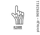 Artificial intelligence and machine learning line icon 96992811