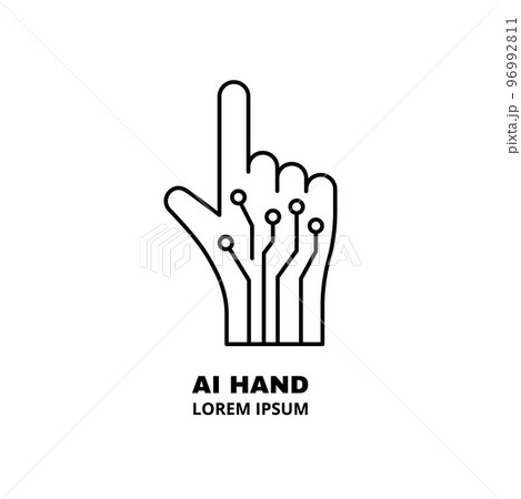 Artificial intelligence and machine learning line icon 96992811
