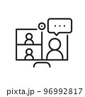online meeting related line icon 96992817