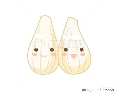 らっきょうやラッキョウの甘酢漬けをキャラクターにしたイラスト らっきょうやラッキョウの甘酢漬けをキャラクターにしたイラスト 96994359