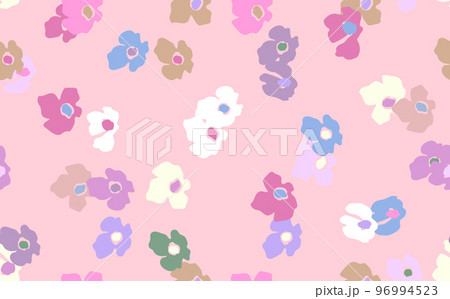 Seamless floral pattern based on traditional folk art ornaments. Colorful flowers on color background. Scandinavian style. Sweden nordic style. Vector illustration. Simple minimalistic pattern Seamless floral pattern based on traditional folk art ornaments. Colorful flowers on color background. Scandinavian style. Sweden nordic style. Vector illustration. Simple minimalistic pattern 96994523