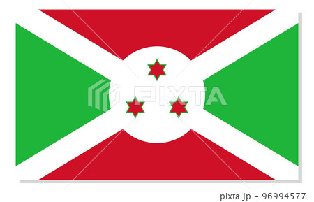 Flag of Burundi. National symbol in official colors. Template icon. Abstract vector background 96994577