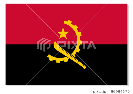 Flag of Angola. Angolan national symbol in official colors. Template icon. Abstract vector background 96994579