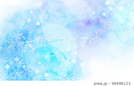 雪の結晶　背景素材　水彩 96996123