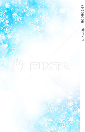 雪の結晶　背景素材　水彩 96996147