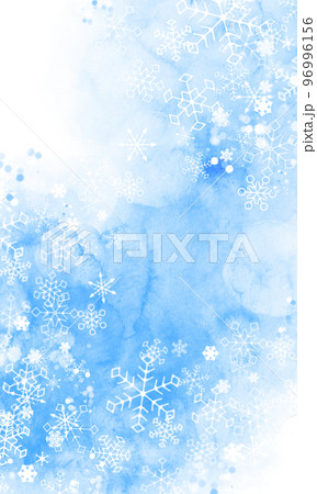 雪の結晶　背景素材　水彩 96996156