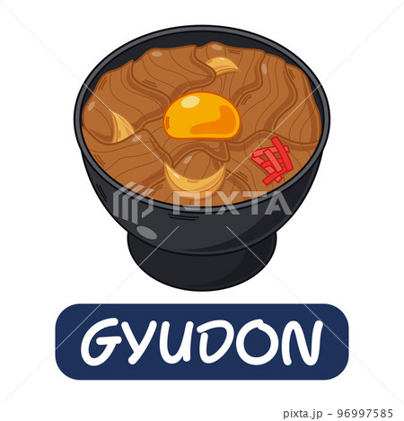 cartoon gyudon, japanese food vector isolated on white background cartoon gyudon, japanese food vector isolated on white background 96997585