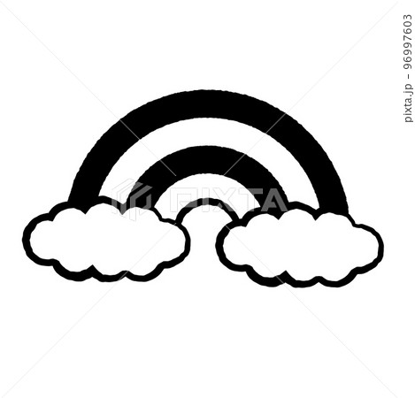雲と虹のシンプルなアイコンイラストのイラスト素材 雲と虹のシンプルなアイコンイラストのイラスト素材