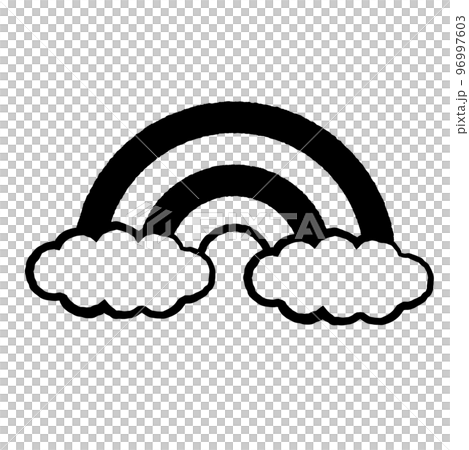 Cloud and rainbow simple icon illustration Cloud and rainbow simple icon illustration 96997603