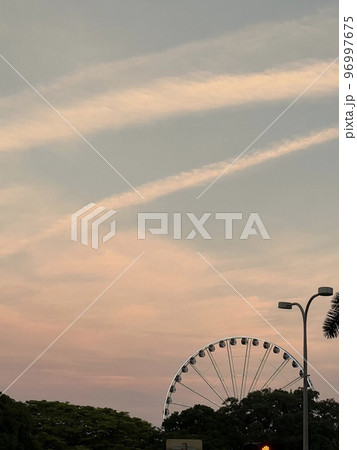 Ferris wheel in the park at the Downtown Miami at sunset Ferris wheel in the park at the Downtown Miami at sunset 96997675