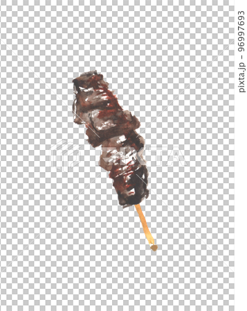 水彩で描いた牛タン串のイラスト 96997693