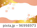 桜の背景　金　ピンク　桜　麻の葉 96998973