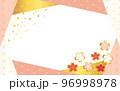 桜の背景　金　白　ピンク　桜　紙吹雪　麻の葉 96998978