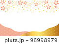 桜の背景　金　ピンク　桜　紙吹雪　麻の葉 96998979