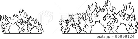 広範囲の炎上 火事 燃えさかる火炎 96999124