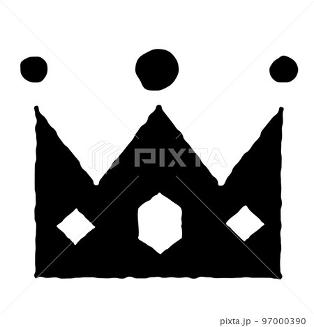 物語に出てくる王冠のシンプルなシルエットイラスト 97000390