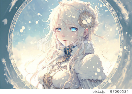 銀髪のカワイイ美少女が雪原の世界に現れる「AI生成画像」 97000584