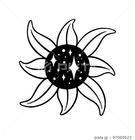 Tarot starred galaxy. Astral tarot elements with celestial and space symbols. Vector illustration 97000622