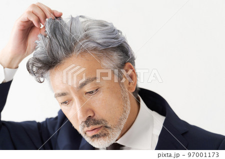 シルバーヘアのミドル男性 97001173