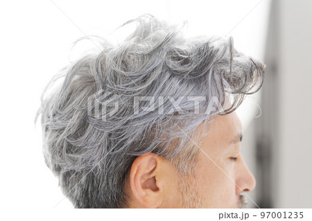 シルバーヘア男性の横顔 97001235