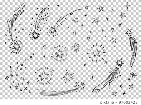 手描きペン画 流れ星のイラスト 97002428