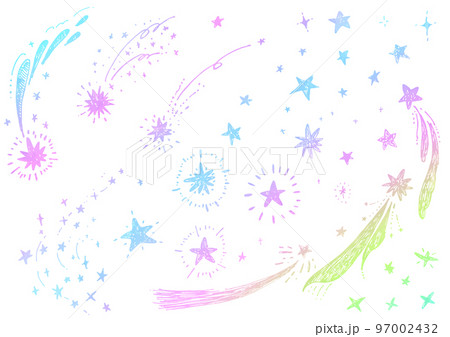 手描きペン画 流れ星のイラスト 97002432