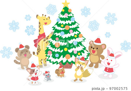 動物たちのクリスマスパーティーのイラスト素材 [97002575] - PIXTA