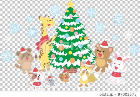 動物たちのクリスマスパーティーのイラスト素材 [97002575] - PIXTA