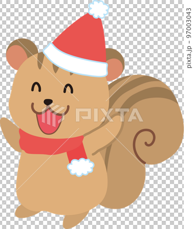 戴著聖誕帽的松鼠 97003043