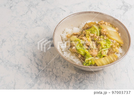 白菜と鶏そぼろ餡かけ丼 97003737