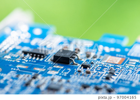 Abstract,close up of Mainboard Electronic background. (logic board,cpu motherboard,circuit,system board,mobo) 97004165